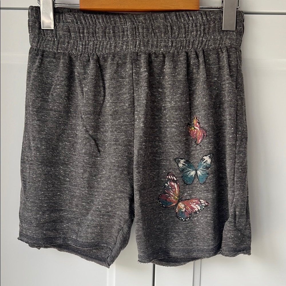 Vintage Havana Charcoal Shorts with Butterfly Accents